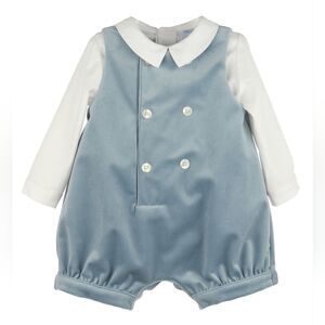 Luli & Me | Deluxe Velvet Boy Romper
